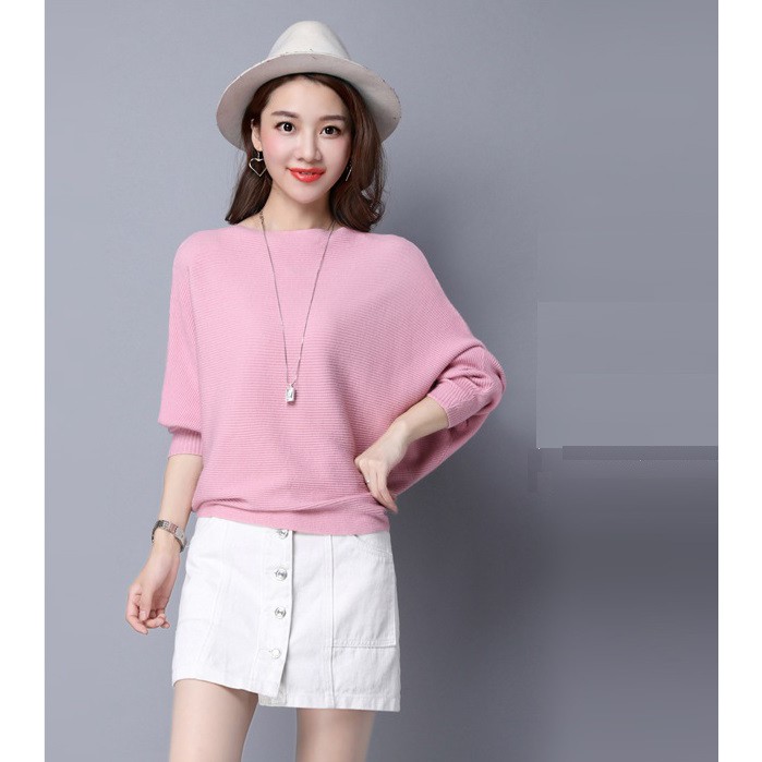 Áo len nữ tay cánh rơi freesize ale36