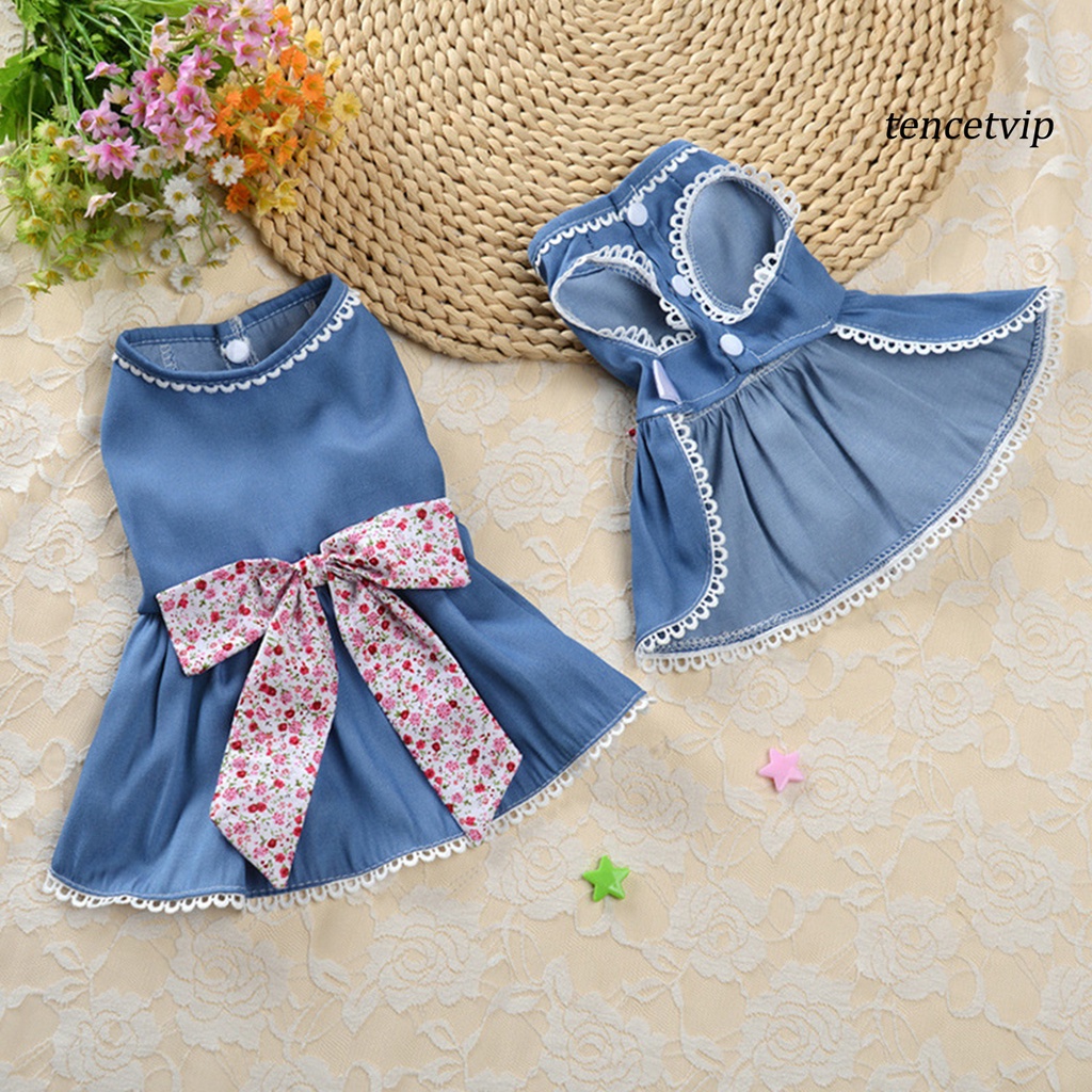Đầm Công Chúa Thắt Nơ Thời Trang Mùa Hè Xinh Xắn Cho Cún Cưng