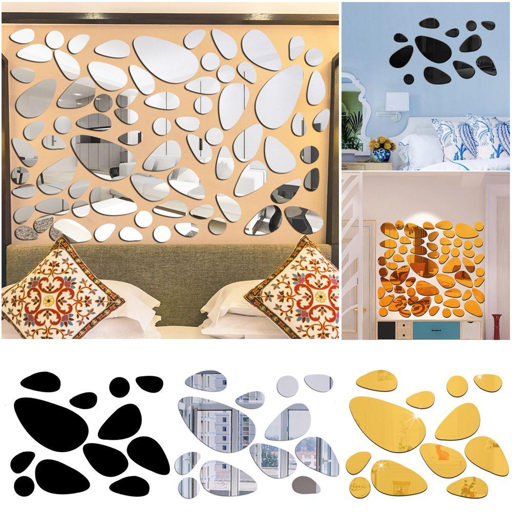 Set 12 Miếng Dán Tường Tráng Gương Tự Dính Có Thể Tháo Gỡ Trang Trí Nhà Cửa