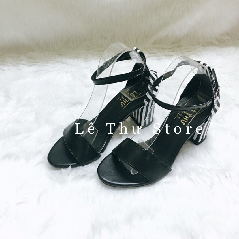 Giày cao gót 7 phân gót sọc LT (SD078)