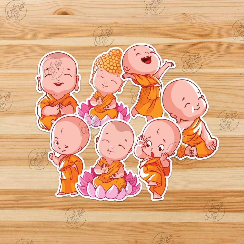 Bộ sticker 15 CHÚ TIỂU dễ thương hình dán trang trí điện thoại laptop nón bảo hiểm chất liệu chống thấm nước