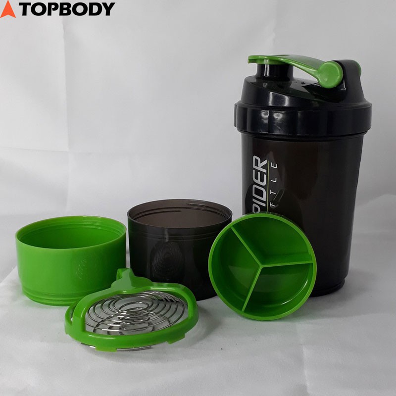 Bình nước tập gym 3 ngăn shaker, bình nước tập thể thao, đá bóng TOPBODY