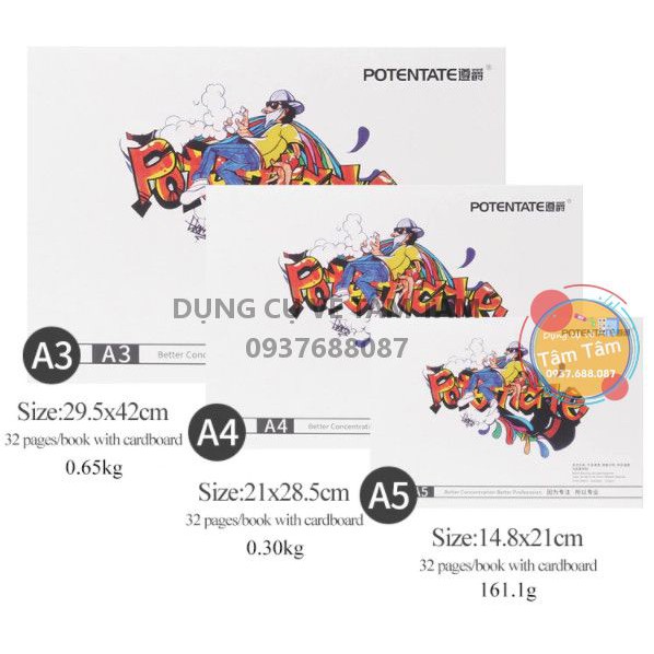 -Sổ vẽ marker, vẽ Marker, MARKER PAD -Kích thước -