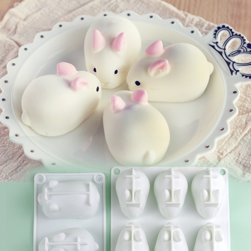 Khuôn Thỏ Silicon Làm Thạch, Pudding, Kẹo Dẻo, Rau Câu, Socola Cho Bé