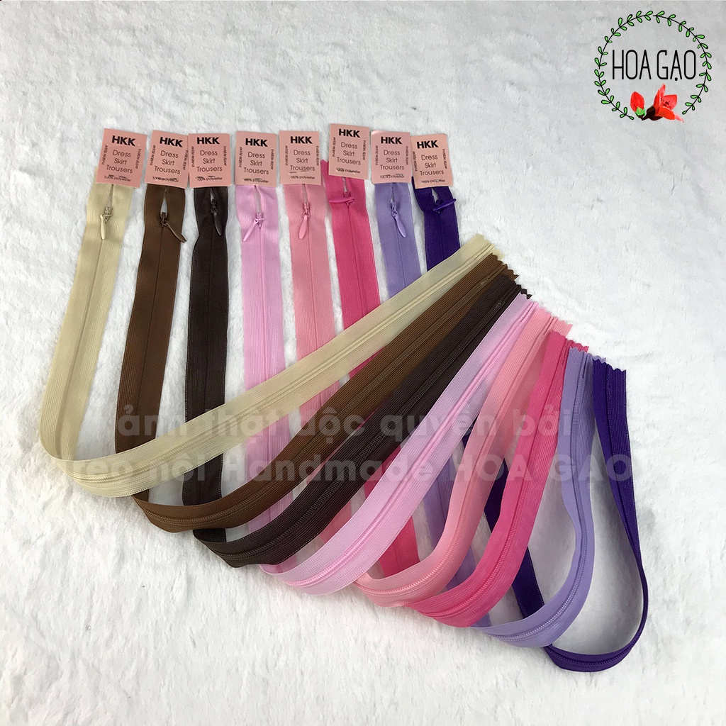 Dây kéo giọt nước,khoá kéo giọt lệ LOẠI TỐT GDKN dài 25cm 40cm 50cm 60cm nhiều màu phụ liệu may mặc