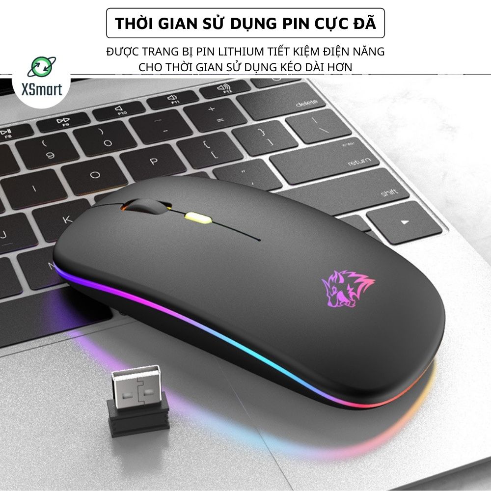 Chuột Bluetooth Không Dây Máy Tính X15 Có Led Đổi Màu Pin Sạc Dùng Văn Phòng, Chơi Game Cực Chất