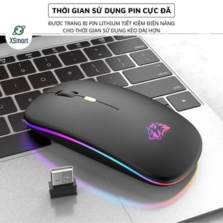 Chuột Bluetooth Không Dây Máy Tính X15 Có Led Đổi Màu Pin Sạc Dùng Văn Phòng, Chơi Game Cực Chất