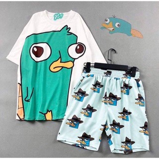 Set Bộ Áo Perry Form Thụng Tay Lỡ + Quần Short Cartoon