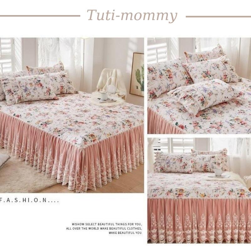Set Ga Gối Phủ Chân Giường Chần Bông Hoạ Tiết Hoa Nhí Hàn Quốc TUTI MOMMY