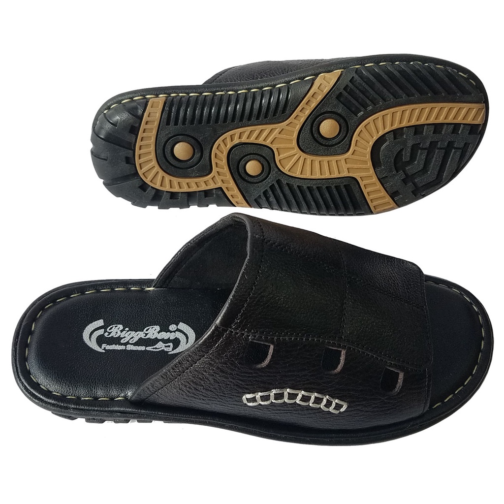 Dép Nam Quai Ngang Da Bò Thật BIGBEN Cao Cấp DN338