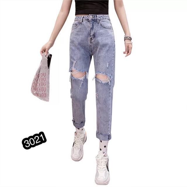 ⚡️Quần Baggy Bò Rách Gối - 3021