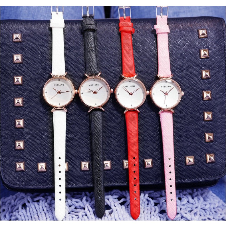 Đồng hồ nữ Mstianq h4 dây da cao cấp mặt tròn cực xinh | BigBuy360 - bigbuy360.vn