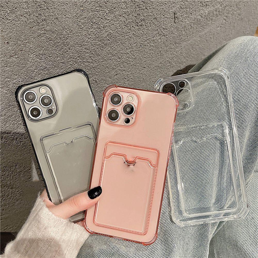 Ốp Điện Thoại TPU Silicon Trong Suốt Chống Sốc Kèm Ngăn Đựng Thẻ Cho IPhone 13 Pro Max 13 mini