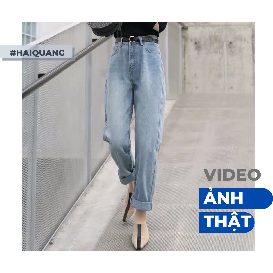 Quần baggy jean haiquang phong cách cá tính chuẩn dáng baggy màu xanh nhạt