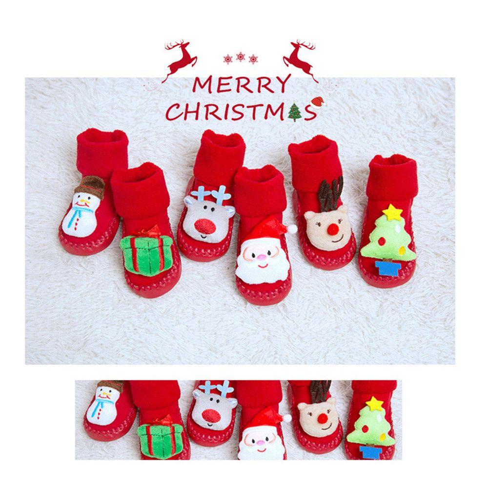 CONOPERY Giày Chống Trượt Hình Ông Già Noel Dễ Thương Cho Bé
