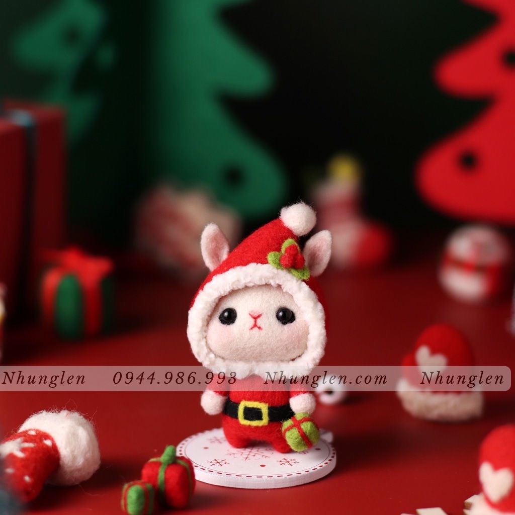 Bộ Len Chọc Có Hướng Dẫn THỎ THẬT THÀ - Neele felting Rabit, handmade