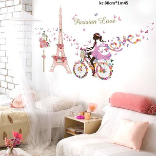 decal dán tường cô gái