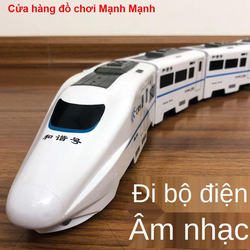 Đồ chơi mô phỏng tàu điện lớn dành cho trẻ em đường sắt cao tốc phổ quát Câu đố hài hòa nam và nữ quà tặng   đồ1