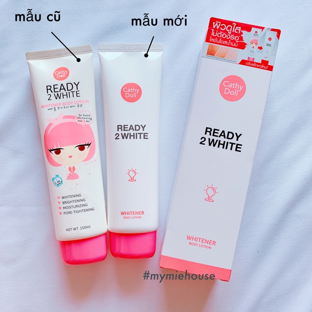 BODY LOTION READY 2 WHITE CATHY DOLL - DƯỠNG TRẮNG DA + MAKE UP BODY NÂNG TONE TỨC THỜI