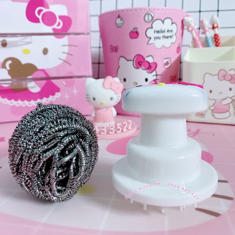 Dụng cụ cọ chà xoong nồi, cước chà nồi Hello Kitty