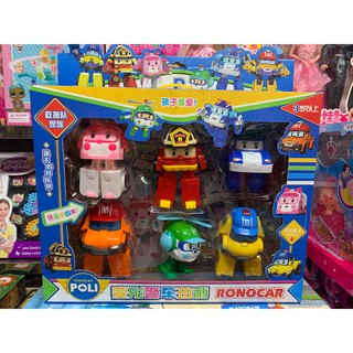 Hộp 6 Xe Đồ Chơi 868-6 Robocar Poli Lắp Ghép Biến Hình 83168-6