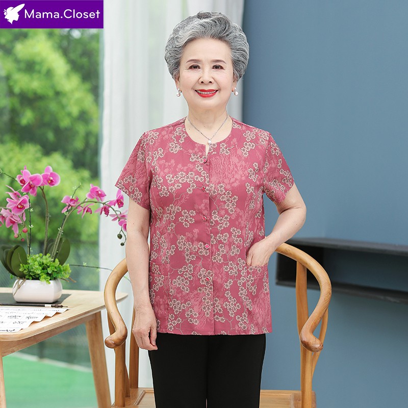 #A965 ÁO VOAN LỤA KIỂU HỌA TIẾT HOA NHỎ CHO NGƯỜI TRUNG NIÊN, KIỂU DÁNG MỚI HOT NHẤT 2021 CHO MẸ,CHO BÀ &lt;3