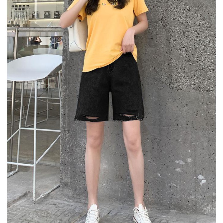 Quần short jeans đánh rách ulzzang