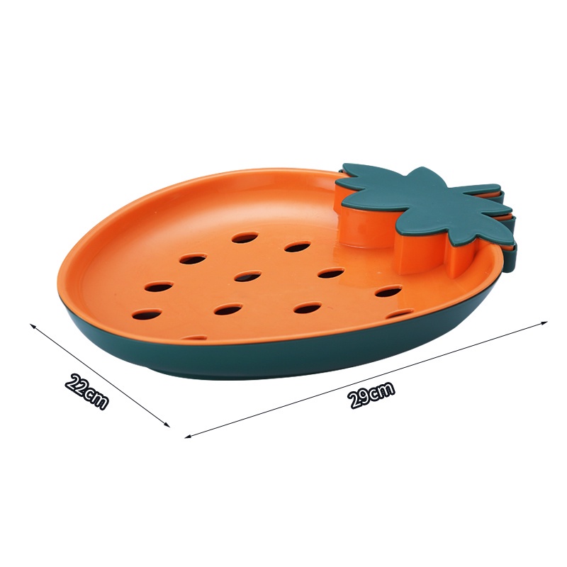 MVP2639 Đĩa quả dâu tây pastel xinh xắn có nắp đựng tăm, để ráo nước