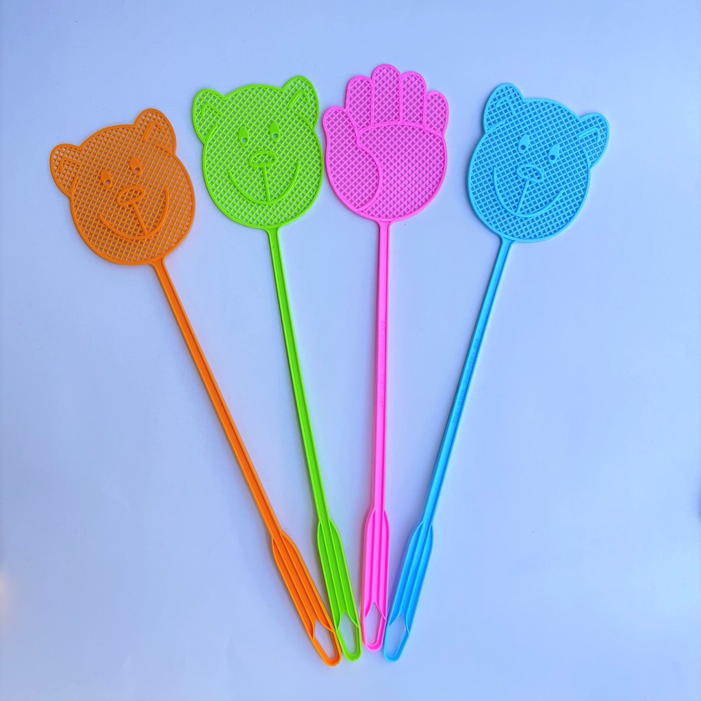 Cây đập ruồi, muỗi, côn trùng Châu Hưng, màu xanh, cam, hồng, vàng, đỏ, dài 51cm nhựa chính phẩm an toàn