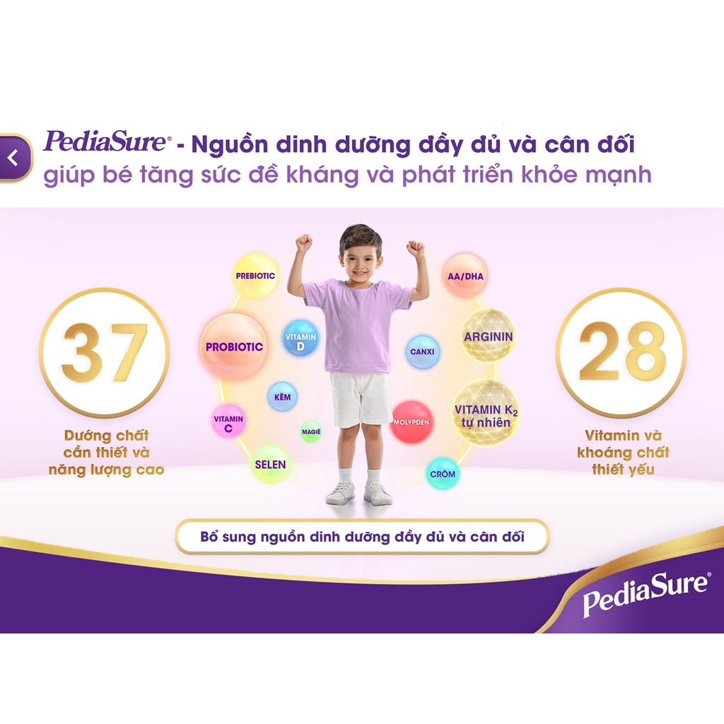 Sữa Bột Pediasure 400g Hương Vani Giúp Bé Tăng Cân nặng, Chiều Cao, Sức Đề Kháng BEE BEE MART