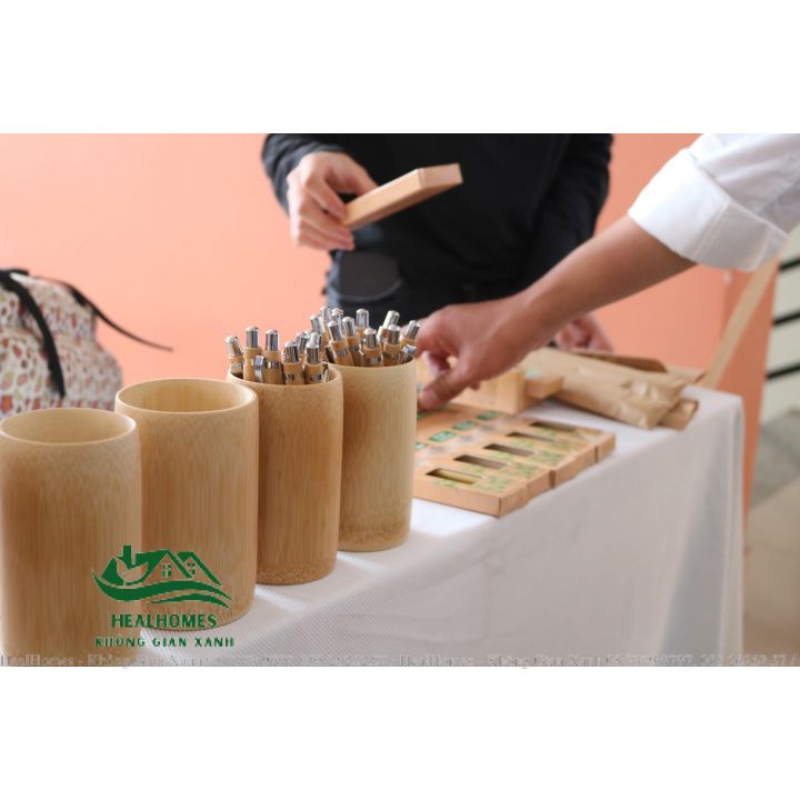 Cốc tre tự nhiên HealHomes nhiều size, sản phẩm Mây Tre Đan thủ công trang trí decor, đồ gia dụng thân thiện môi trường
