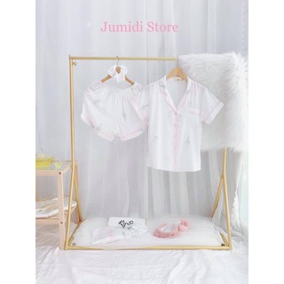 BỘ PYJAMA MẶC NHÀ LỤA ĐÙI - HOẠ TIẾT XINH (ẢNH THẬT)