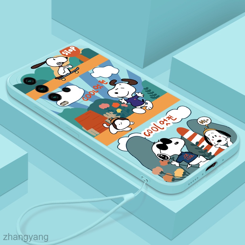 Ốp Điện Thoại Silicon In Hình Snoopy Có Dây Đeo Cho Redmi 9t 9c 9a 8a 6a 6 5a