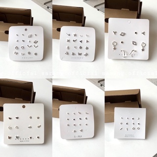 Set khuyên nụ 4-8 đôi chuôi bạc 925 không gỉ