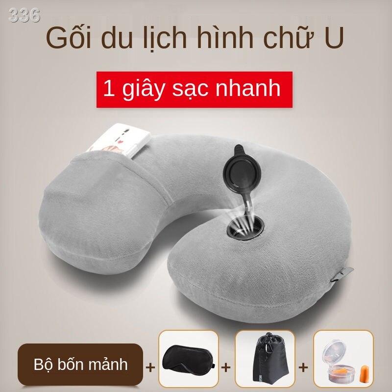 【giá cực rẻ】Gối ngủ trưa học sinh, bơm hơi, nằm, kê cổ đi máy bay, ô tô, chữ U, áo người lớn tháo rời giặt được