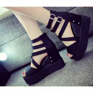 Giày sandal đế xuồng dây đan chéo