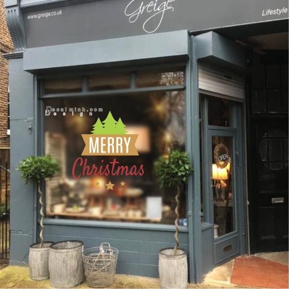 {HÀNG SẴN} Decal cắt chữ Merry Christmas Noel dịp mùa Giáng Sinh