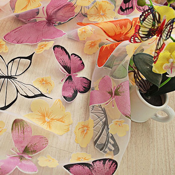 Rèm vải voan hình bươm bướm trang trí phòng ngủ, phòng khách