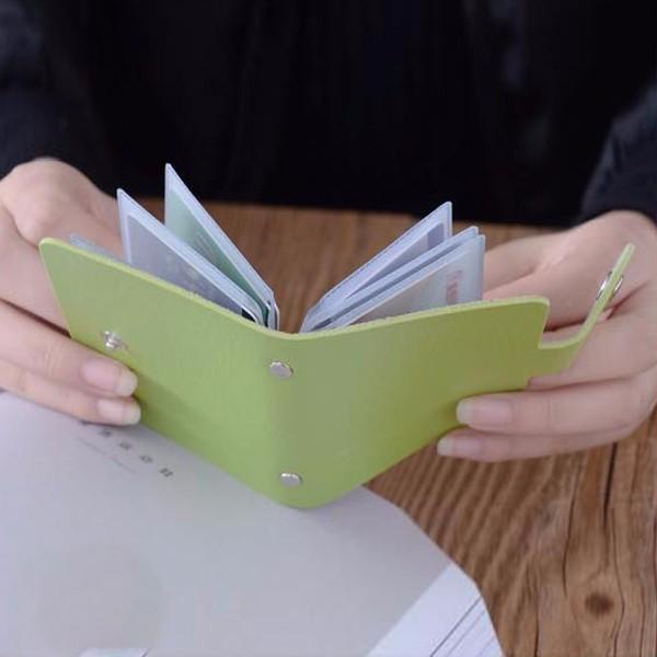 Ví đựng thẻ ATM, thẻ căn cước, card visit nhiều ngăn đa năng tiện dụng Store4girls, ví da 24 ngăn đựng atm
