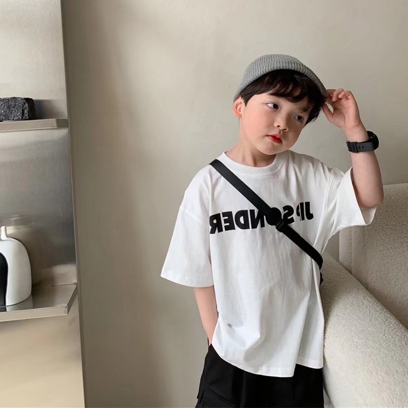 Áo thun BXPB tay ngắn in họa tiết chữ cái thời trang mùa hè size lớn dành cho trẻ em