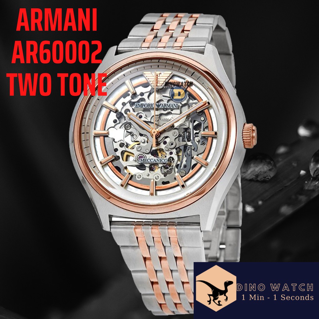 ĐỒNG HỒ NAM ARMANI AR60002 AUTOMATIC , DÂY THÉP, HỞ MẶT , SIZE 43MM , FULLBOX HÃNG