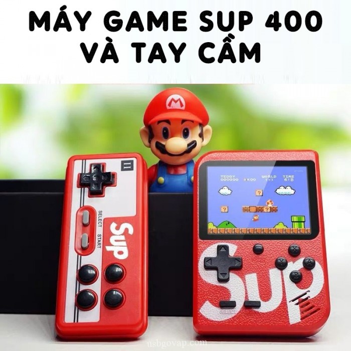 Máy Chơi Game Sup 400 Game In 1 Retro Kèm Tay Cầm Chơi Game 2 Người - Tặng Kèm Pin sạc - Bảo Hành 3 tháng