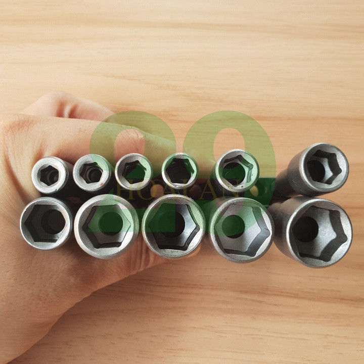 Đầu tuýp 5-14mm chuôi lục giác cho khoan dài 65mm Tặng Găng Tay Bảo Hộ