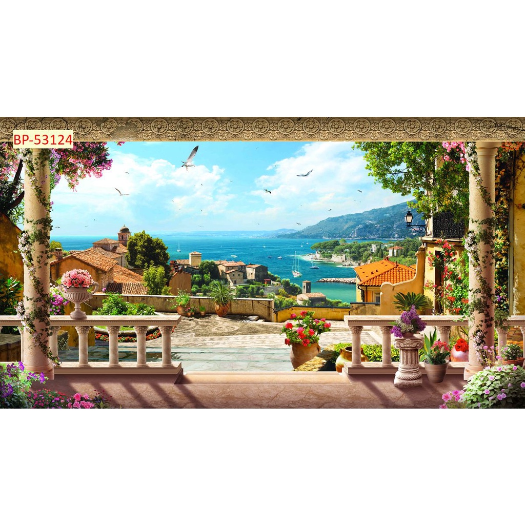 Tranh dán tường Quán Cafe, Trà Sữa, Trang Trí Cửa Hàng 3D Miễn Phí chèn tên riêng Quán, chèn chữ và logo theo yêu cầu