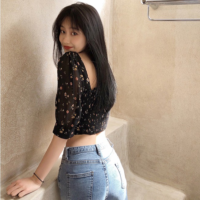 Ulzzang ( 얼짱) - ÁO SƠ MI NỮ KIỂU NGẮN TAY BẸT VAI