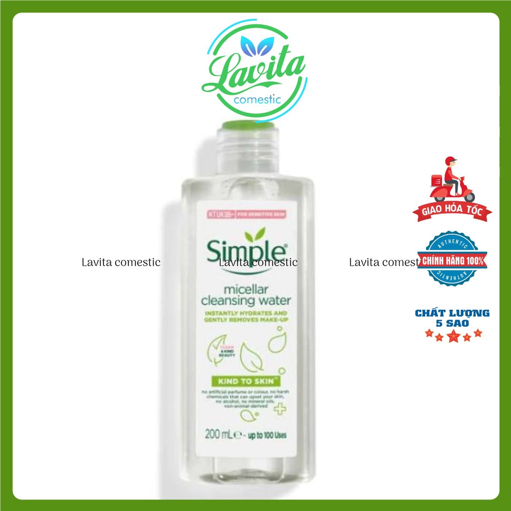 Nước tẩy trang Simple Kind to Skin Micellar Cleansing Water