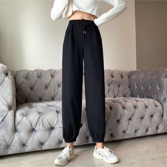 bộ quần áo nỉ thu đông,  set trang phục áo sweater crosss + quần bom chun gấu có nút điều chỉnh form thụng giá rẻ unisex