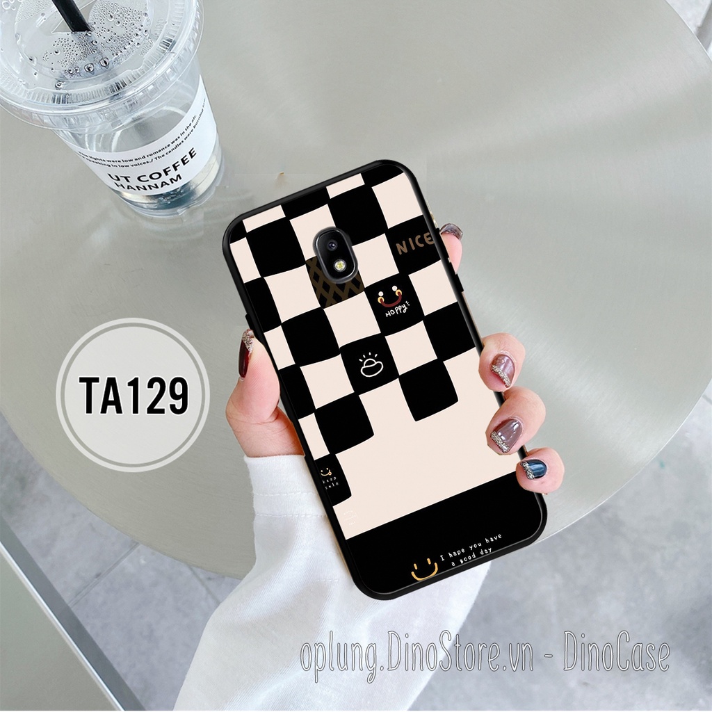 Ốp lưng Samsung J3 Pro/J5 Pro/J7 Pro/J7 Plus in hình họa tiết kẻ Caro đen đỏ thời trang viền dẻo bảo vệ camera, bền đẹp.