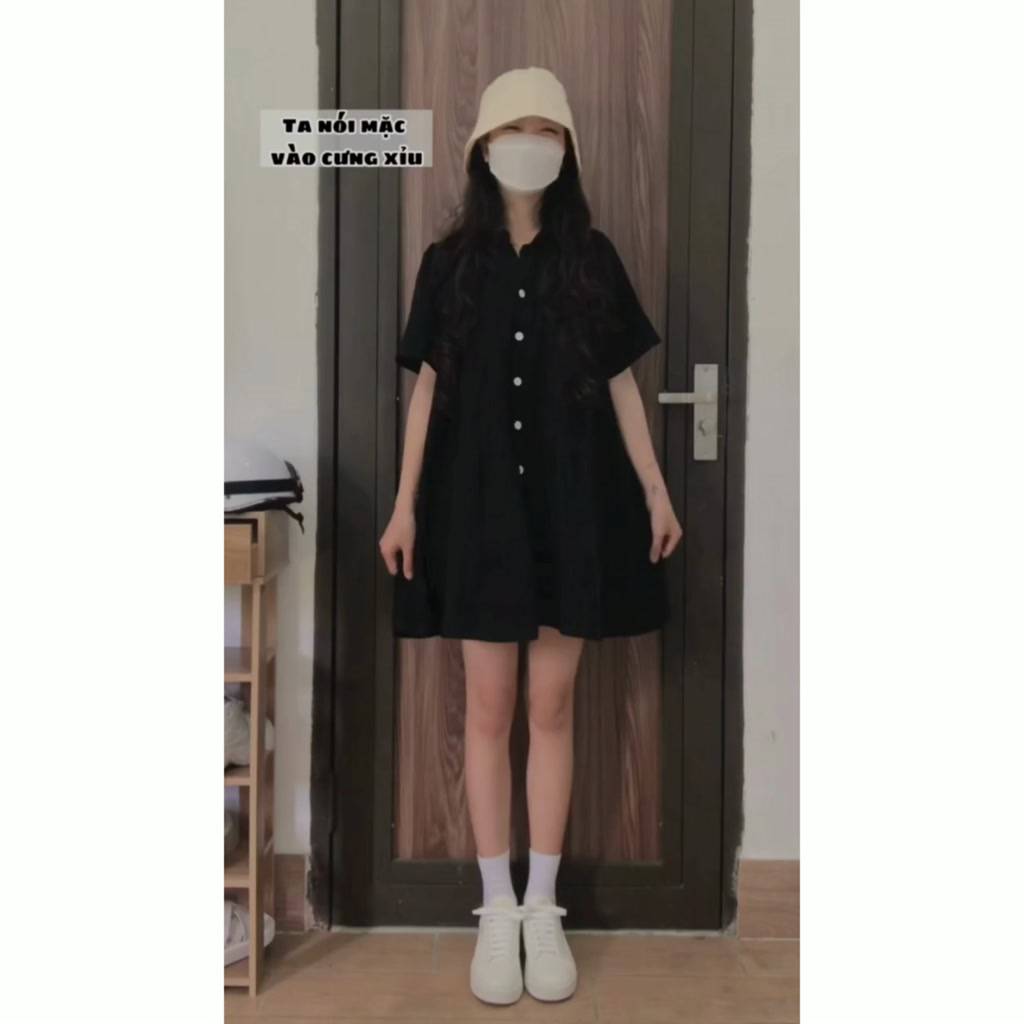 Váy BABYDOLL Cổ Sơ Mi Tay Lỡ Xinh Xắn | BigBuy360 - bigbuy360.vn