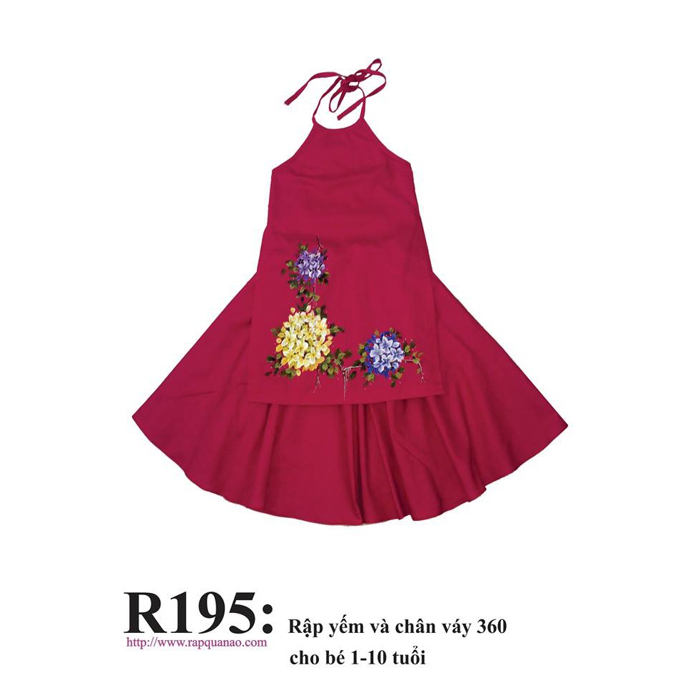 Rập giấy mã R195- Rập váy với yếm cách điệu (Bản vẽ)